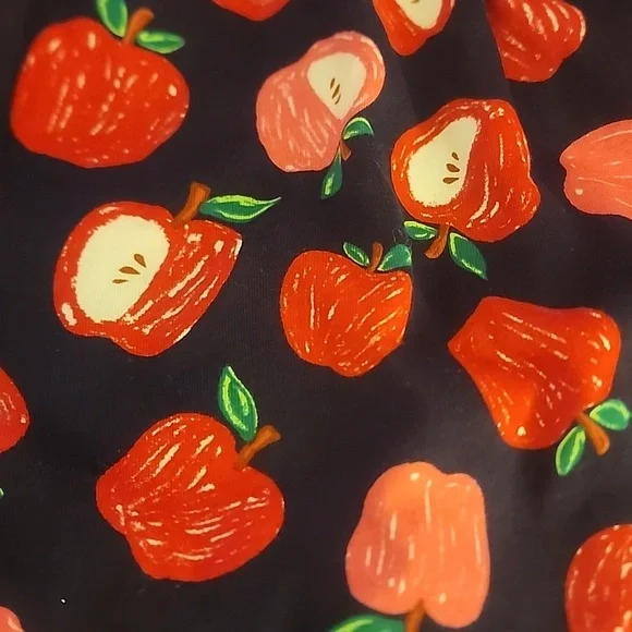 Nwt Sz 4 The Children's Place Navy Blue Apple Print Dress - Red Apples - Picture 4 of 4